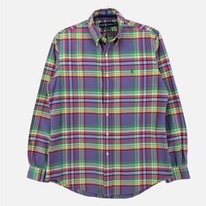 RALPH LAUREN Men Custom Fit Long Sleeve Casual Formal Shirt 100% Cotton Size S